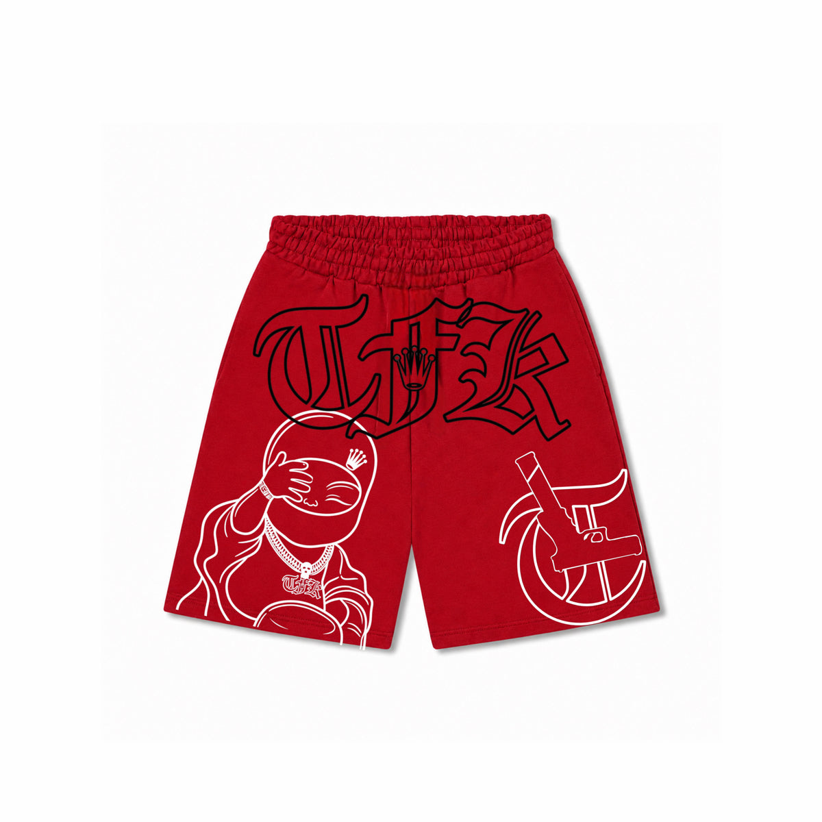 Red-Buddha Flocker Shorts