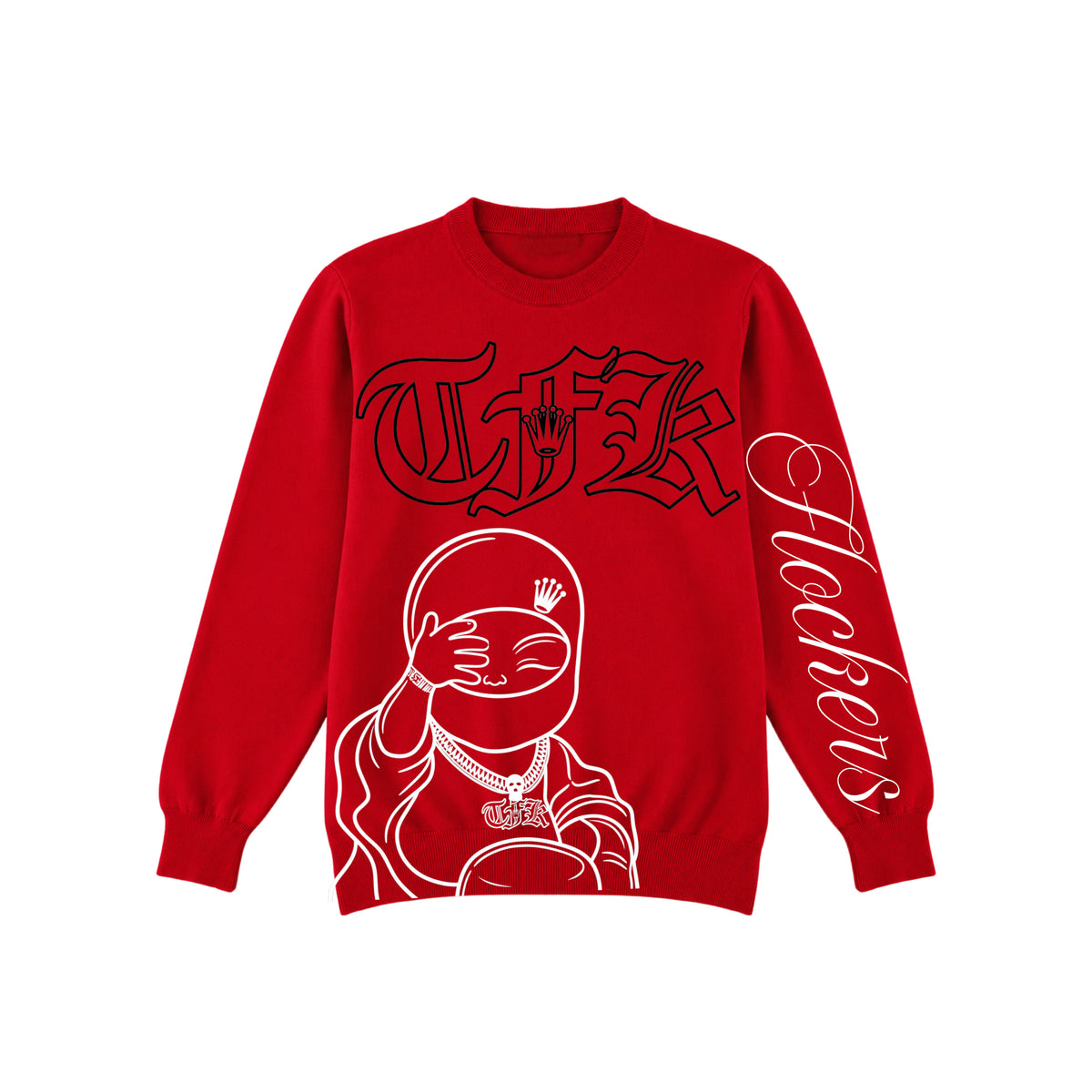 Red-Buddha Flocker Crewneck