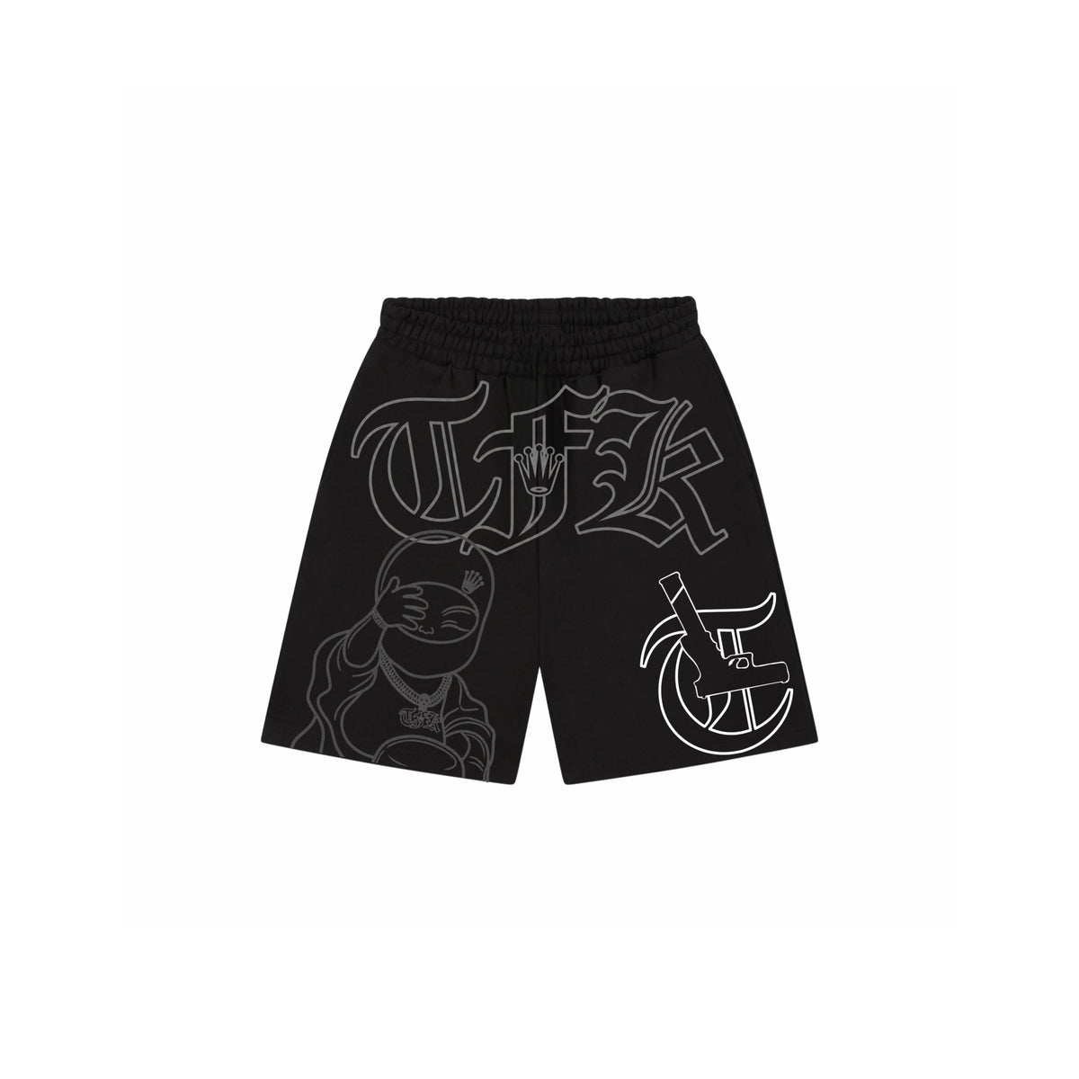 Blk-Buddha Flocker Shorts